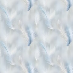 Beautiful white baby blue colors tone feather pattern texture cool background for decorative design wallpaper and other Gerenative AI