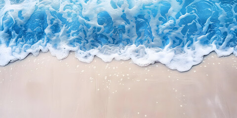 Naklejka premium Imagen cenital de las olas del mar en la arena