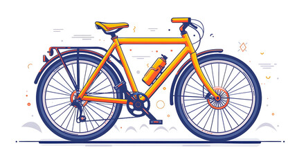 Fototapeta premium Colorful illustration of a modern bicycle on a white background. Perfect for outdoor recreation, fitness, and transportation concepts.