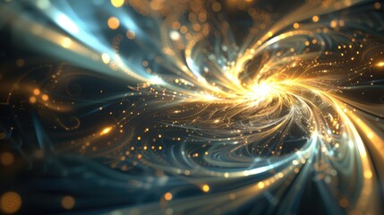 A dynamic abstract background with fractal designs and light effects