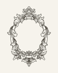 vintage baroque frame with flora ornament
