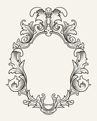 vintage baroque frame with flora ornament
