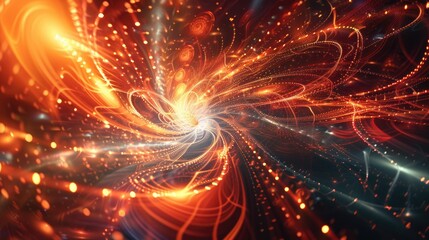 Fototapeta premium A dynamic abstract background with fractal patterns and glowing light effects.