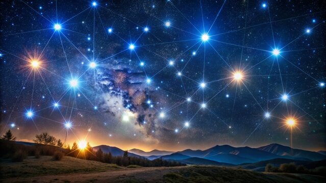 Celestial showcase of Taurus constellation featuring luminous Pleiades and Hyades open star clusters against a deep, star-studded night sky.