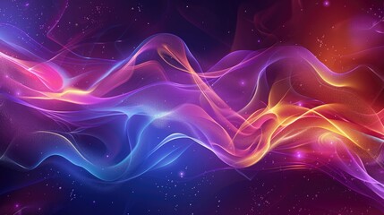 A dynamic abstract background with wave-like textures in vibrant hues.