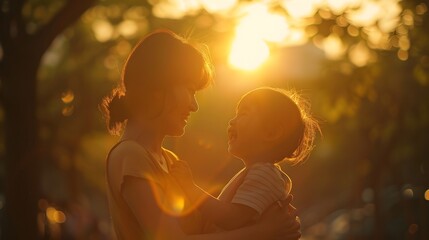 Silhouetted Couple in Warm Embrace During Serene Sunset