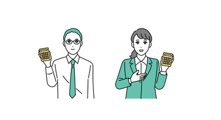 事務職のビジネスパーソンのイラスト