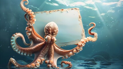 Fototapeta premium Enigmatic Octopus Exploring the Captivating Underwater World