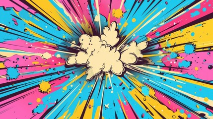 Fototapeta premium pop art background with comic book explosion in pink