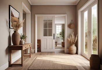 Frame mockup, ISO A paper size. Living room poster mockup. Interior mockup with house white background. Modern interior design. 3D render
