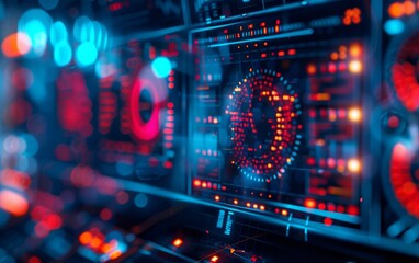 Obraz premium AIpowered financial market predictions on a traders dashboard, future finance, concept