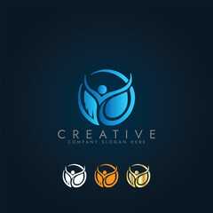 Healthy Life, Nature logo element Tree leaf ecology vector illustration design template