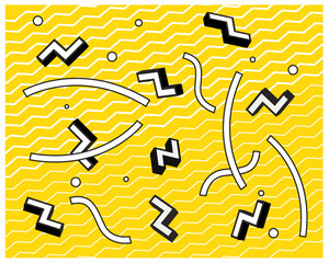 Obraz premium Dynamic Geometric Composition in Yellow