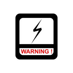 Vector graphic of Lightning, warning electric power vector logo design element. Energy and thunder electricity symbol concept.