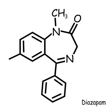 Chemical, organic structure : diazepam