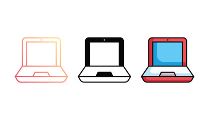 Laptop icon design with white background stock illustration