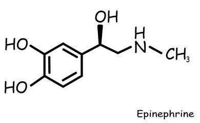 Chemical, organic structure : epinephrine 