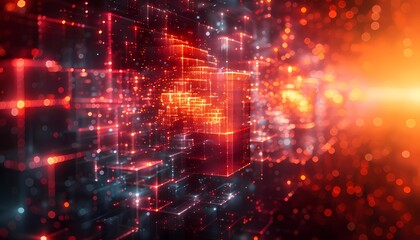 Obraz premium Algorithmic Abstraction, an abstract representation of algorithms at work, visually stunning tapestry of efficiency and innovation.