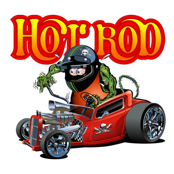 Cartoon retro hot rod