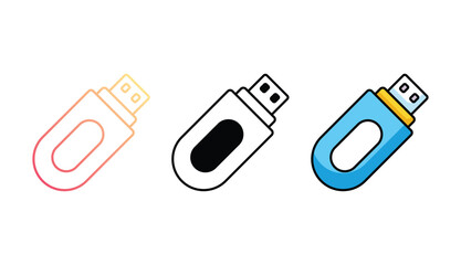 Usb icon design with white background stock illustration