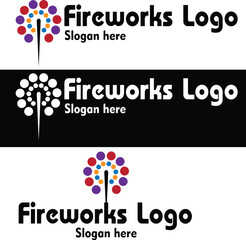 Fireworks themed logo designed for professional or personal use. 