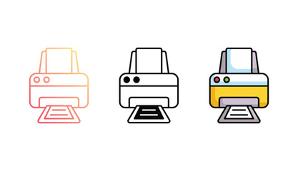 Printer icon design with white background stock illustration