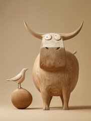 The cow and the bird