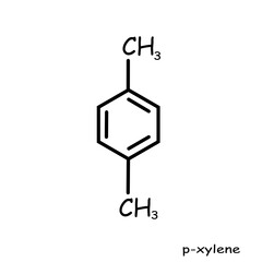 Chemical, organic structure : p-xylene