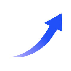 上昇する矢印　青　グラデーション