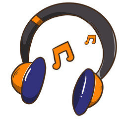 Headphone in back to school concept illustration