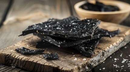 Snack made from dried squid ink