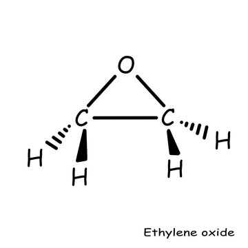 Chemical, organic structure : ethylene oxide 