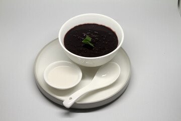 ketan hitam Bubur ketan hitam or black sticky rice porridge is one of type traditional food in IndonesiaTakjil Ramadhan Food Dessert food indonesia puasa

