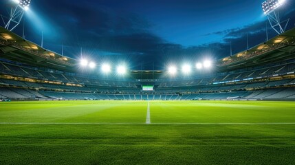 Nighttime Majesty: Illuminated Sports Stadium