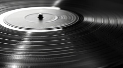 Vintage vinyl record design element in black