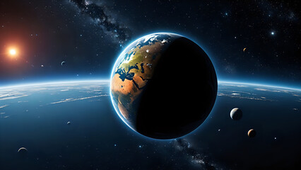 Obraz premium Abstraktion Lieblingsplanet 16x9. Hintergrund für das Design 2.