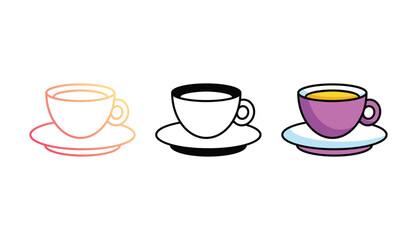 Tea Cup icon design with white background stock illustration