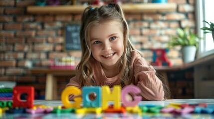 She is smiling and she is enjoying herself