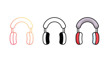 Headphone icon design with white background stock illustration
