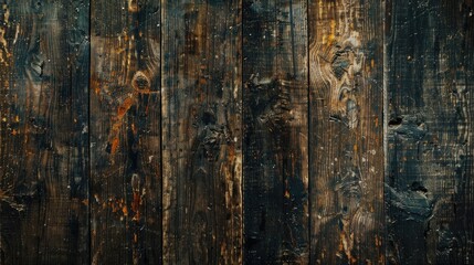 Vintage teak wood surface with dark grunge texture top view