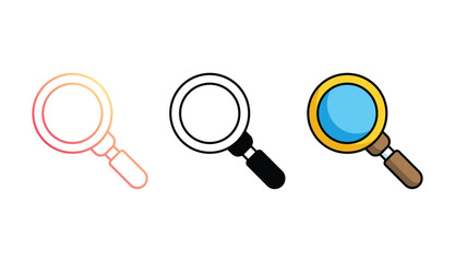 Magnifier icon design with white background stock illustration