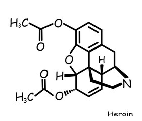 Chemical, organic structure : heroin
