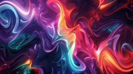 Obraz premium A vibrant abstract background with psychedelic swirls and kaleidoscopic colors.