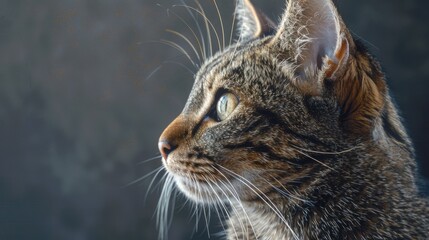 Obraz premium European portrait of a gray tabby feline