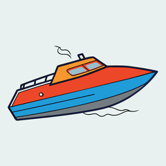 speedboat vector art illustration