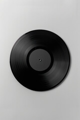 Obraz premium Black vinyl record on white background