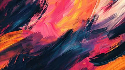 An abstract background featuring dynamic brush strokes in contrasting colors.