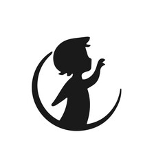 Kid set vector silhouette isolated on white background