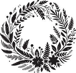 Wreath silhouette vector illustration style with white background