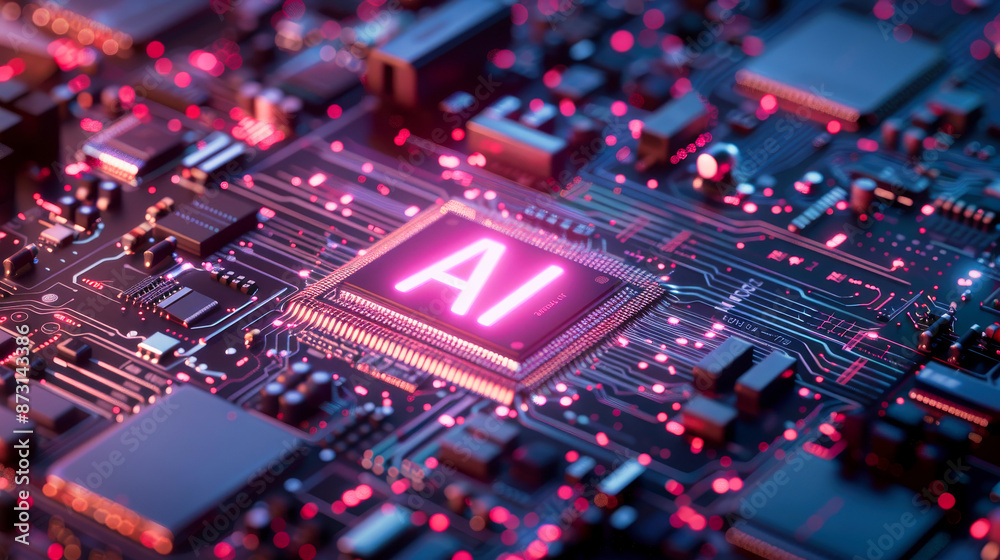 Poster generic computer motherboard driven by an artificial intelligence processor